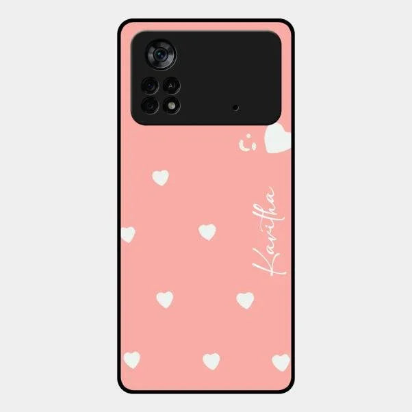 Be Loved Glossy Customised Metal Case Cover Peach For Poco X4 Pro 5G