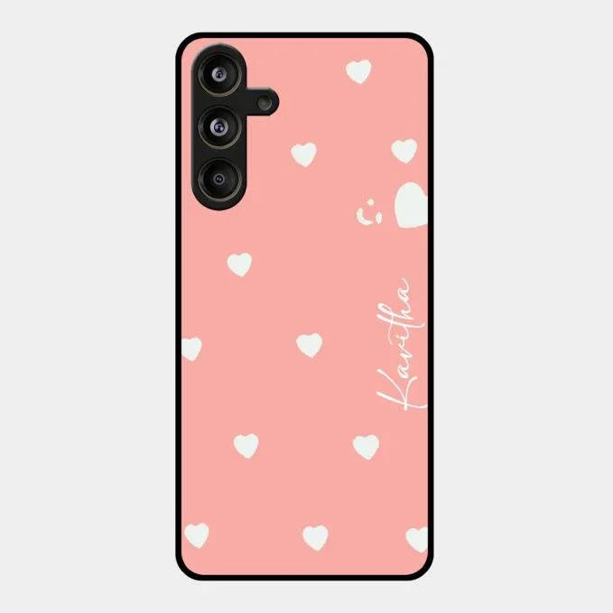 Be Loved Glossy Customised Metal Case Cover Peach For Samsung Galaxy M55 5G