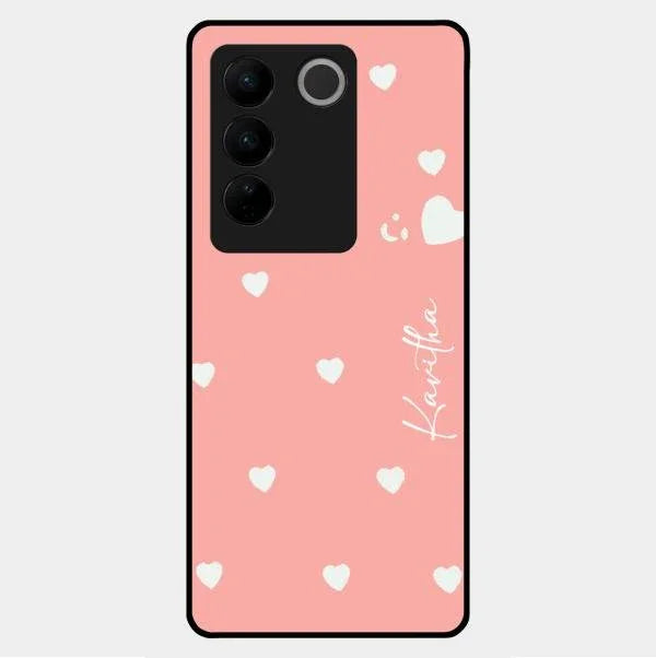Be Loved Glossy Customised Metal Case Cover Peach For Vivo V27 5G