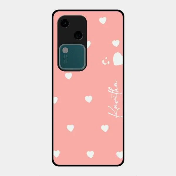 Be Loved Glossy Customised Metal Case Cover Peach For Vivo V30 5G