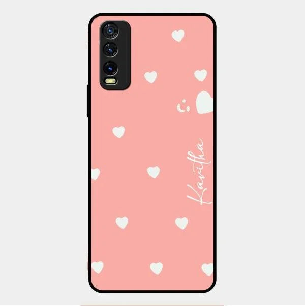 Be Loved Glossy Customised Metal Case Cover Peach For Vivo Y12G