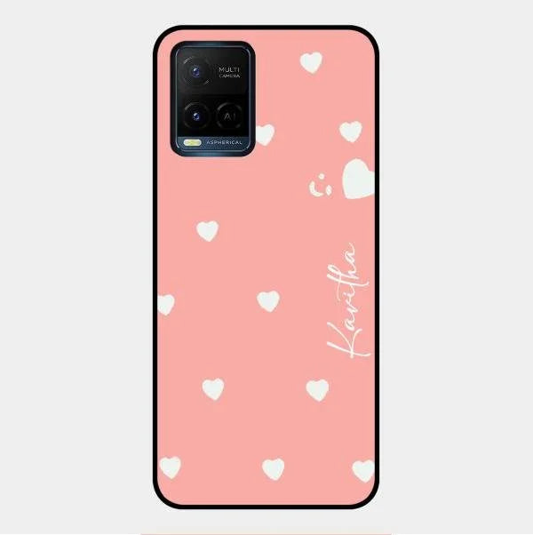 Be Loved Glossy Customised Metal Case Cover Peach For Vivo Y21E