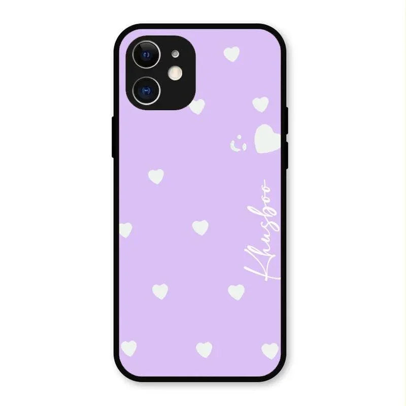 Be Loved Glossy Customised Metal Case Cover Purple For iPhone 12