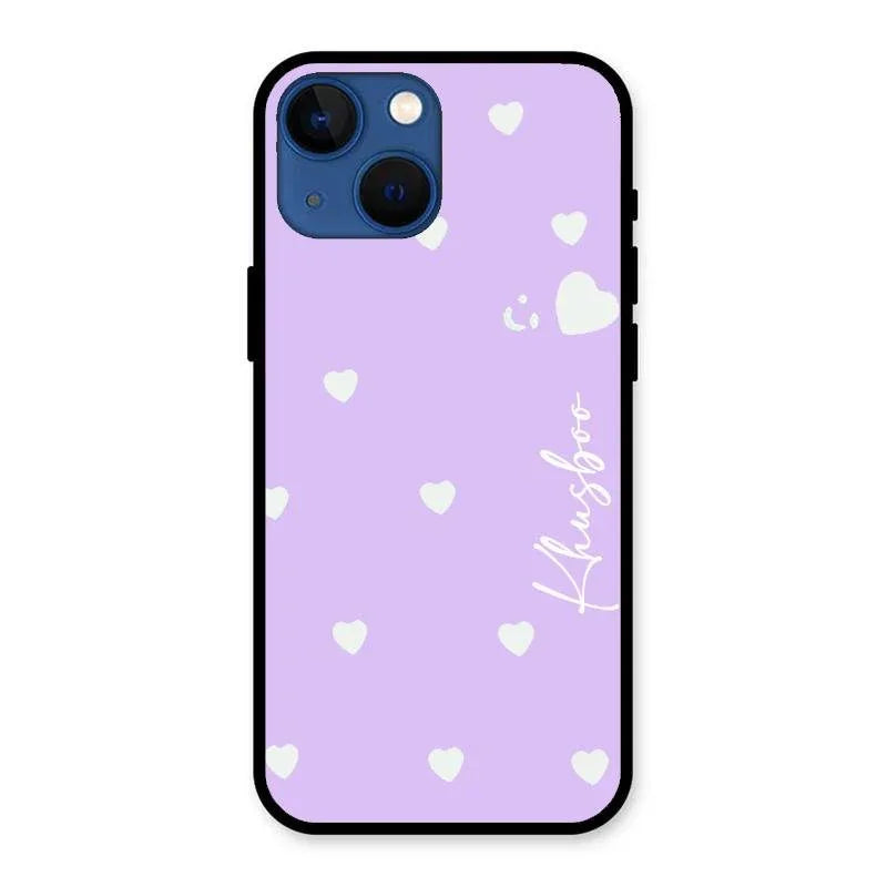 Be Loved Glossy Customised Metal Case Cover Purple For iPhone 13 mini