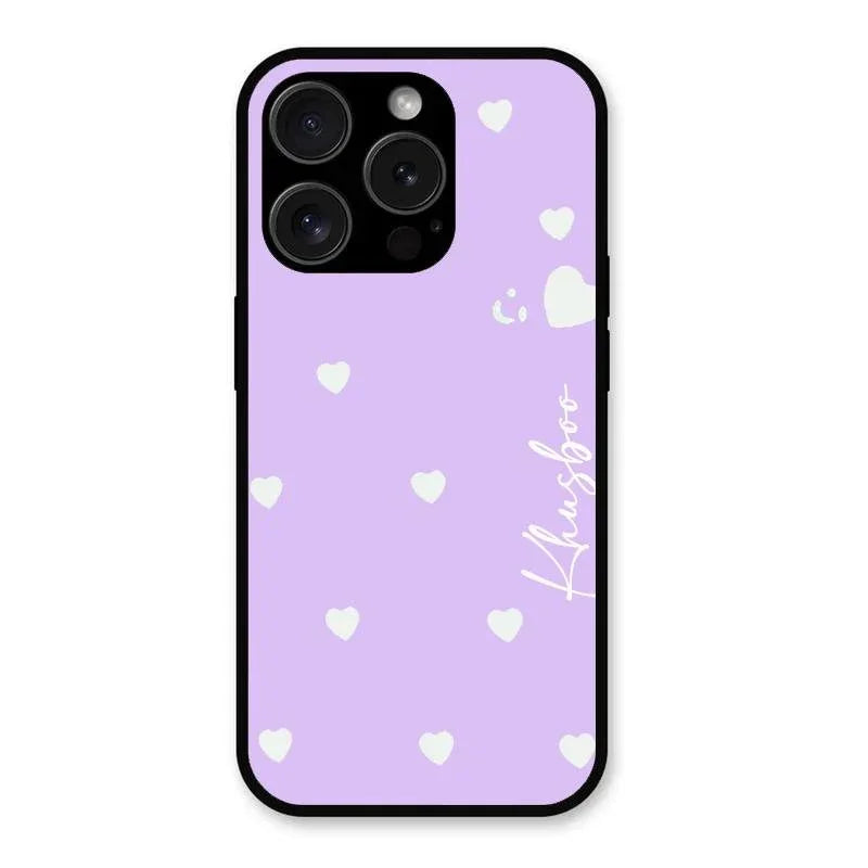 Be Loved Glossy Customised Metal Case Cover Purple For iPhone 15 Pro Max