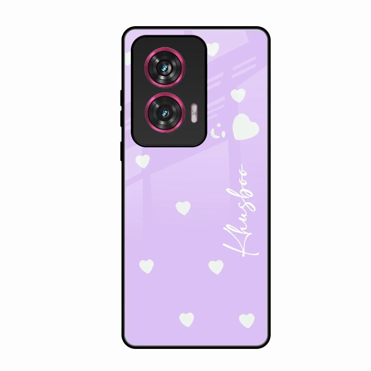 Be Loved Glossy Customised Metal Case Cover Purple For Motorola Edge 50 Fusion 5G