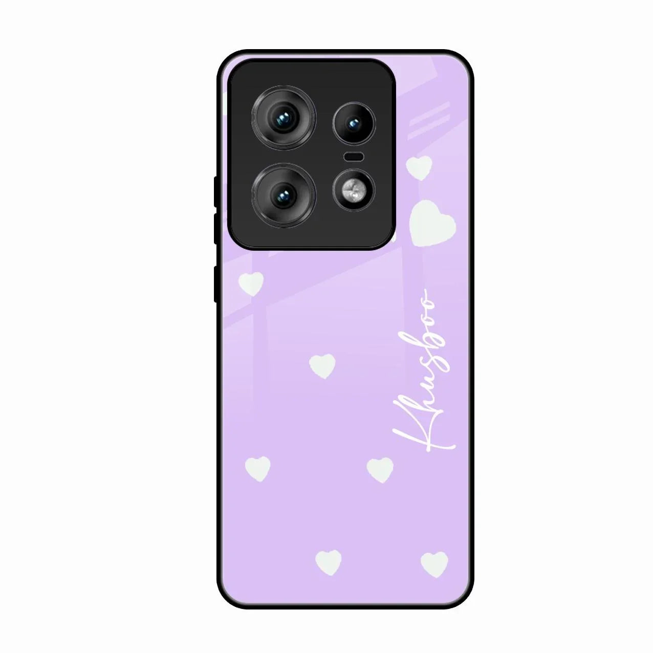 Be Loved Glossy Customised Metal Case Cover Purple For Motorola Edge 50 Pro