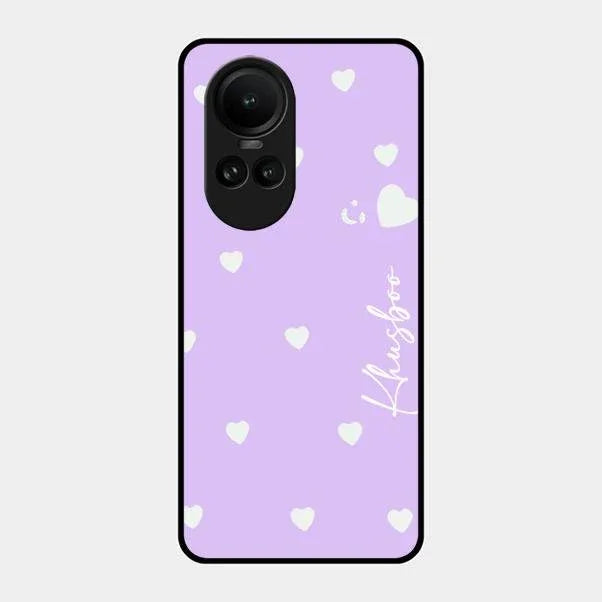 Be Loved Glossy Customised Metal Case Cover Purple For Oppo Reno 10 5G
