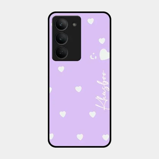 Be Loved Glossy Customised Metal Case Cover Purple For Realme 14X 5G