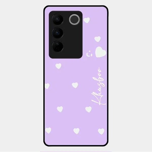 Be Loved Glossy Customised Metal Case Cover Purple For Vivo V27 Pro 5G