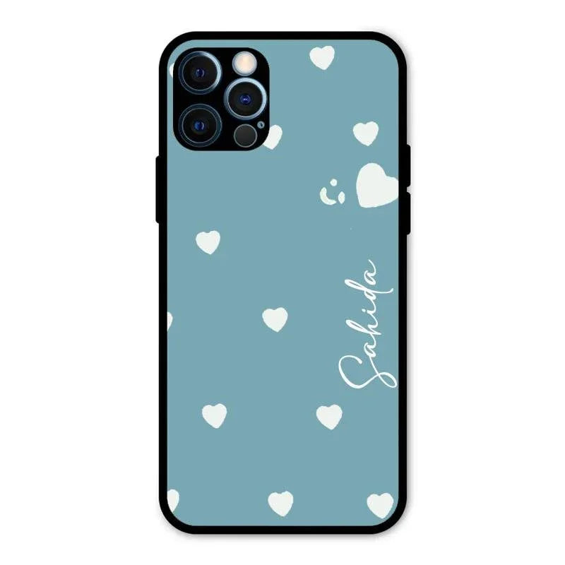 Be Loved Glossy Customised Metal Case Cover Sky Blue For iPhone 12 Pro