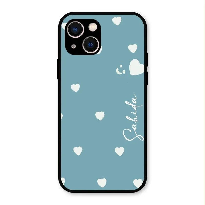 Be Loved Glossy Customised Metal Case Cover Sky Blue For iPhone 13