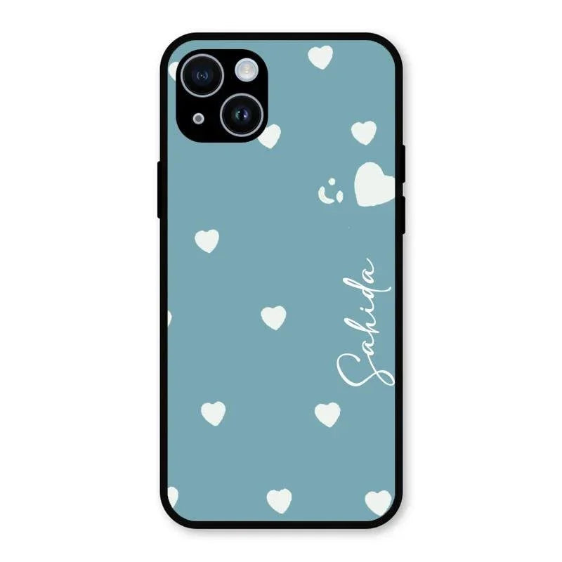 Be Loved Glossy Customised Metal Case Cover Sky Blue For iPhone 14
