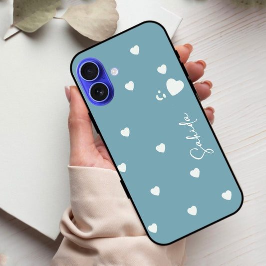 Be Loved Glossy Customized Metal Case Cover Sky Blue For iPhone