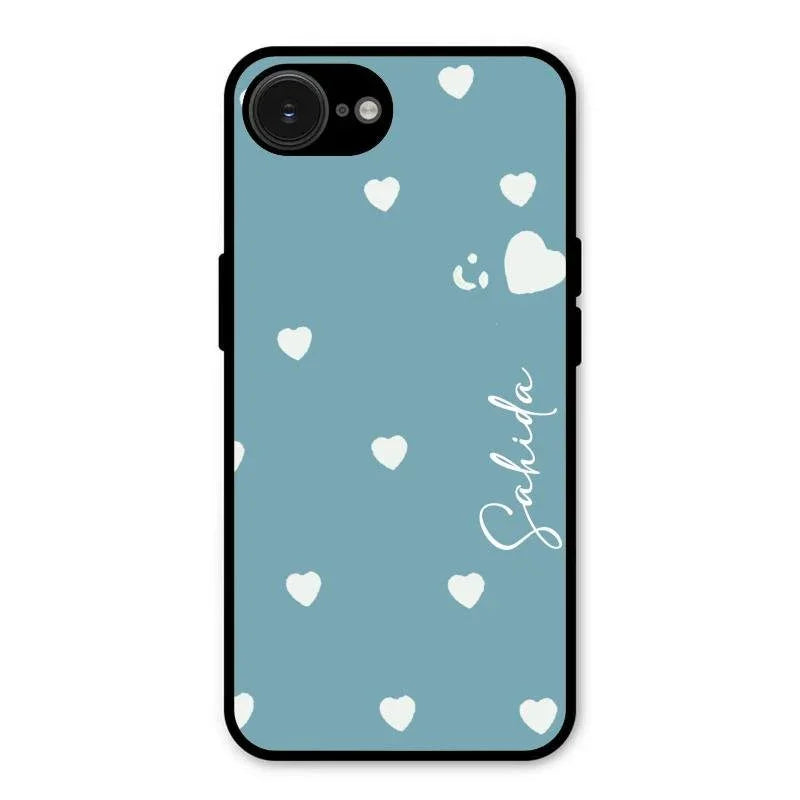 Be Loved Glossy Customised Metal Case Cover Sky Blue For iPhone 16e
