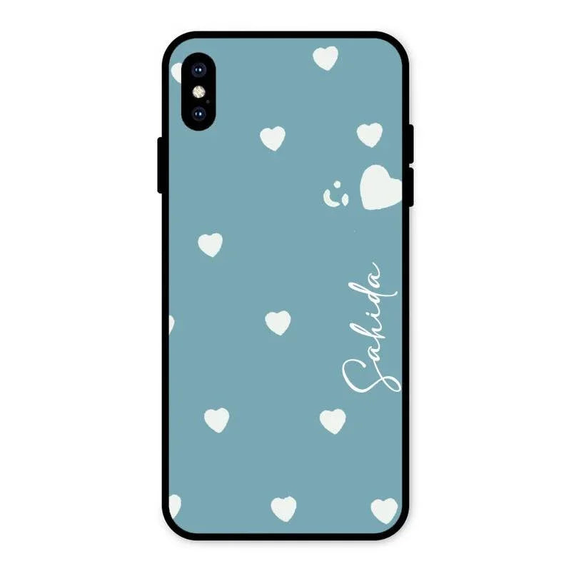 Be Loved Glossy Customised Metal Case Cover Sky Blue For iPhone XS Max