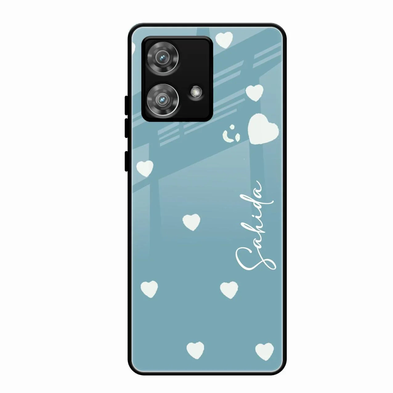 Be Loved Glossy Customised Metal Case Cover Sky Blue For Motorola Edge 40 5G