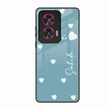 Be Loved Glossy Customised Metal Case Cover Sky Blue For Motorola Edge 50 Fusion 5G