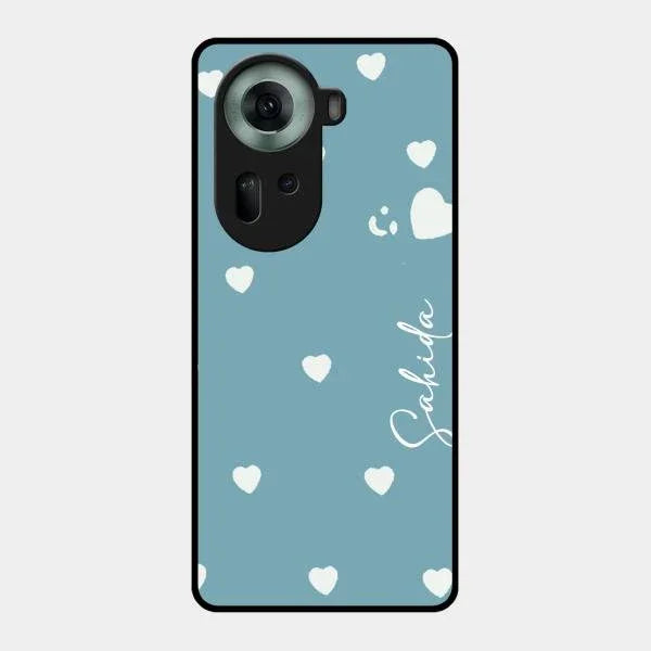 Be Loved Glossy Customised Metal Case Cover Sky Blue For Oppo Reno 11 5G
