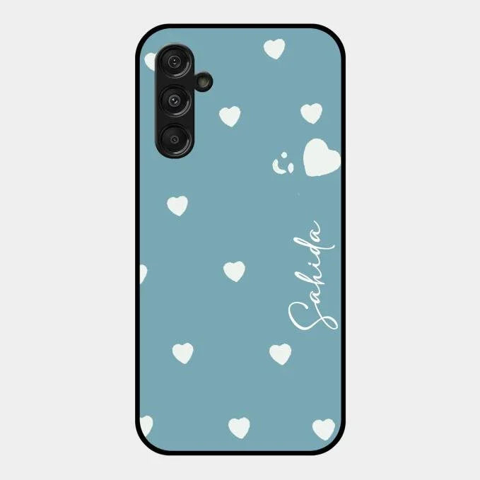 Be Loved Glossy Customised Metal Case Cover Sky Blue For Samsung Galaxy F34 5G
