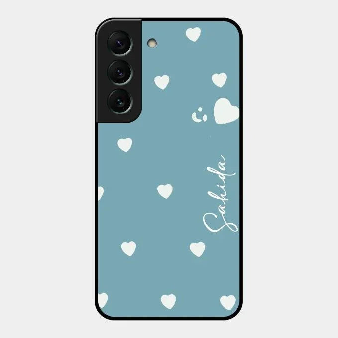 Be Loved Glossy Customised Metal Case Cover Sky Blue For Samsung Galaxy S22 5G