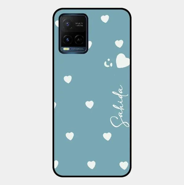 Be Loved Glossy Customised Metal Case Cover Sky Blue For Vivo T1X