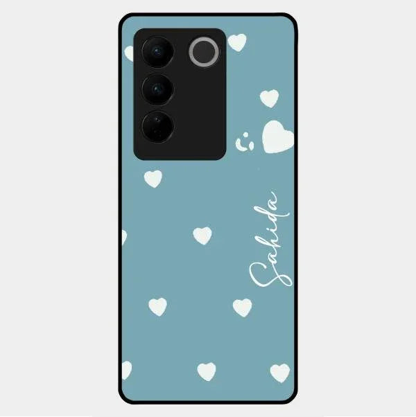 Be Loved Glossy Customised Metal Case Cover Sky Blue For Vivo V27 5G