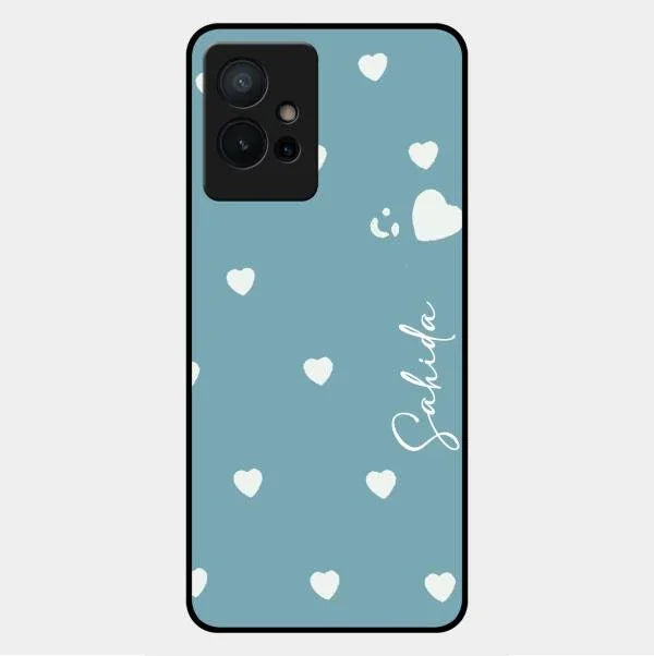 Be Loved Glossy Customised Metal Case Cover Sky Blue For Vivo Y75 5G