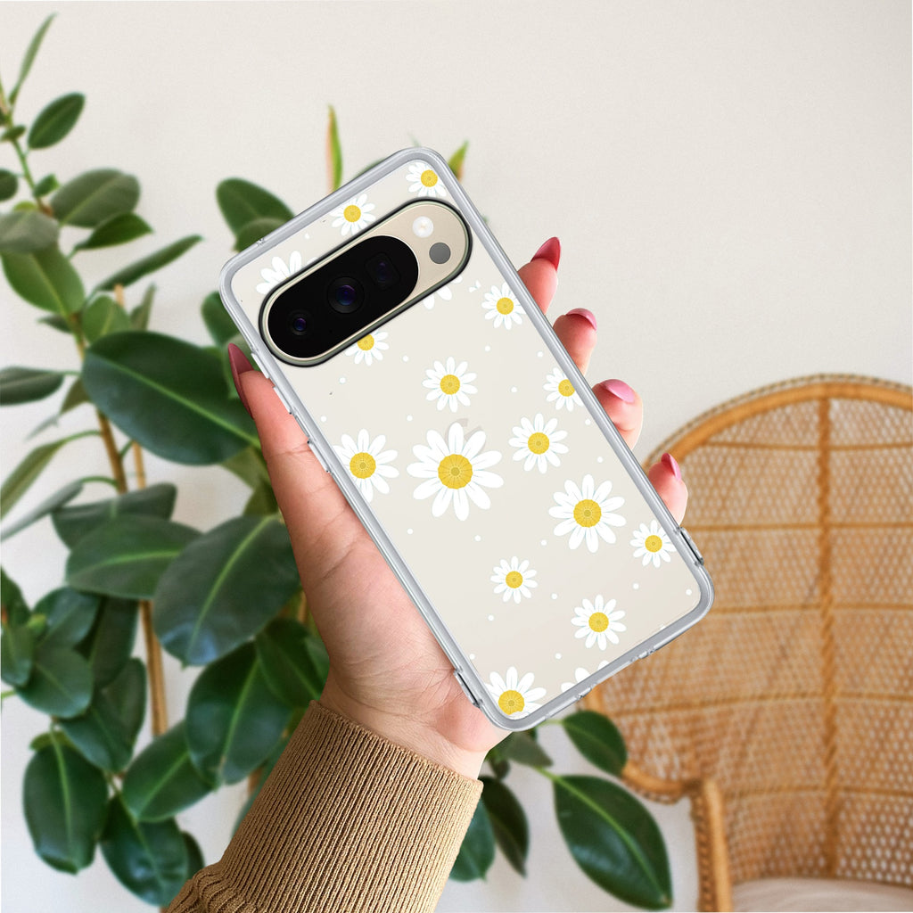 Beautiful Daisy Floral Transparent Silicon Case For Google - ShopOnCliQ