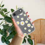 Beautiful Daisy Floral Transparent Silicon Case For iPhone 14