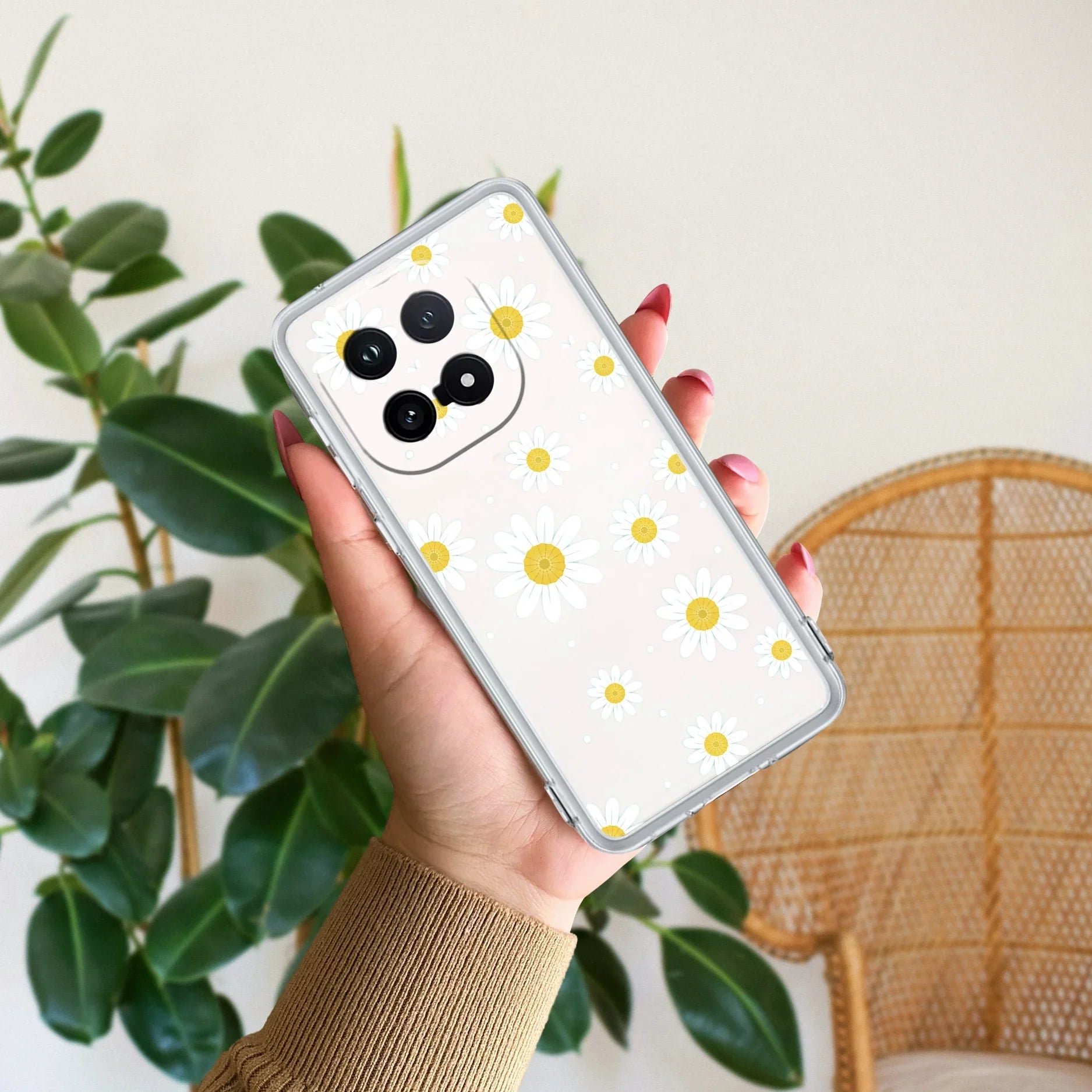 Beautiful Daisy Floral Transparent Silicon Case For iQOO 15 5G