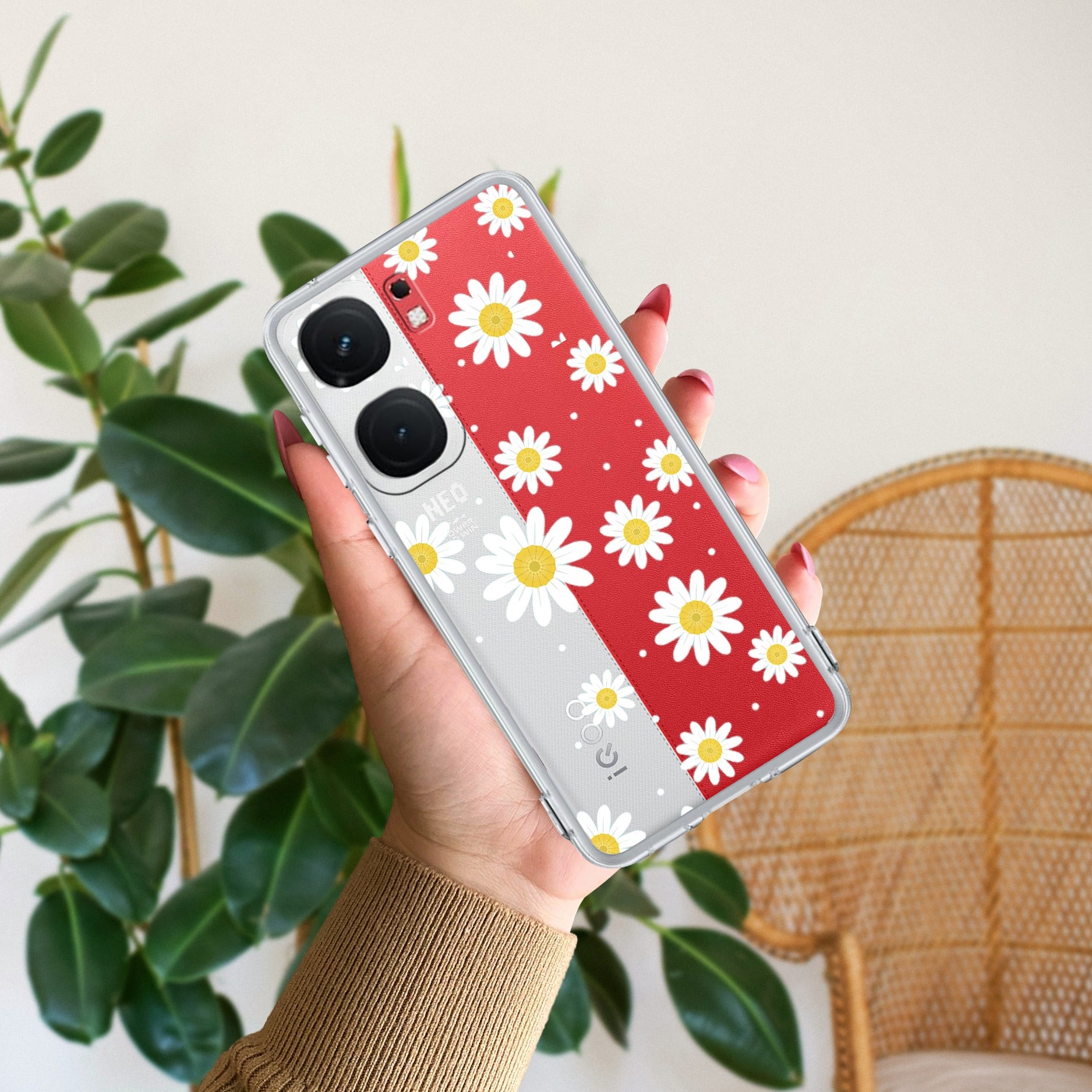 Beautiful Daisy Floral Transparent Silicon Case For iQOO Neo 9 Pro 5G