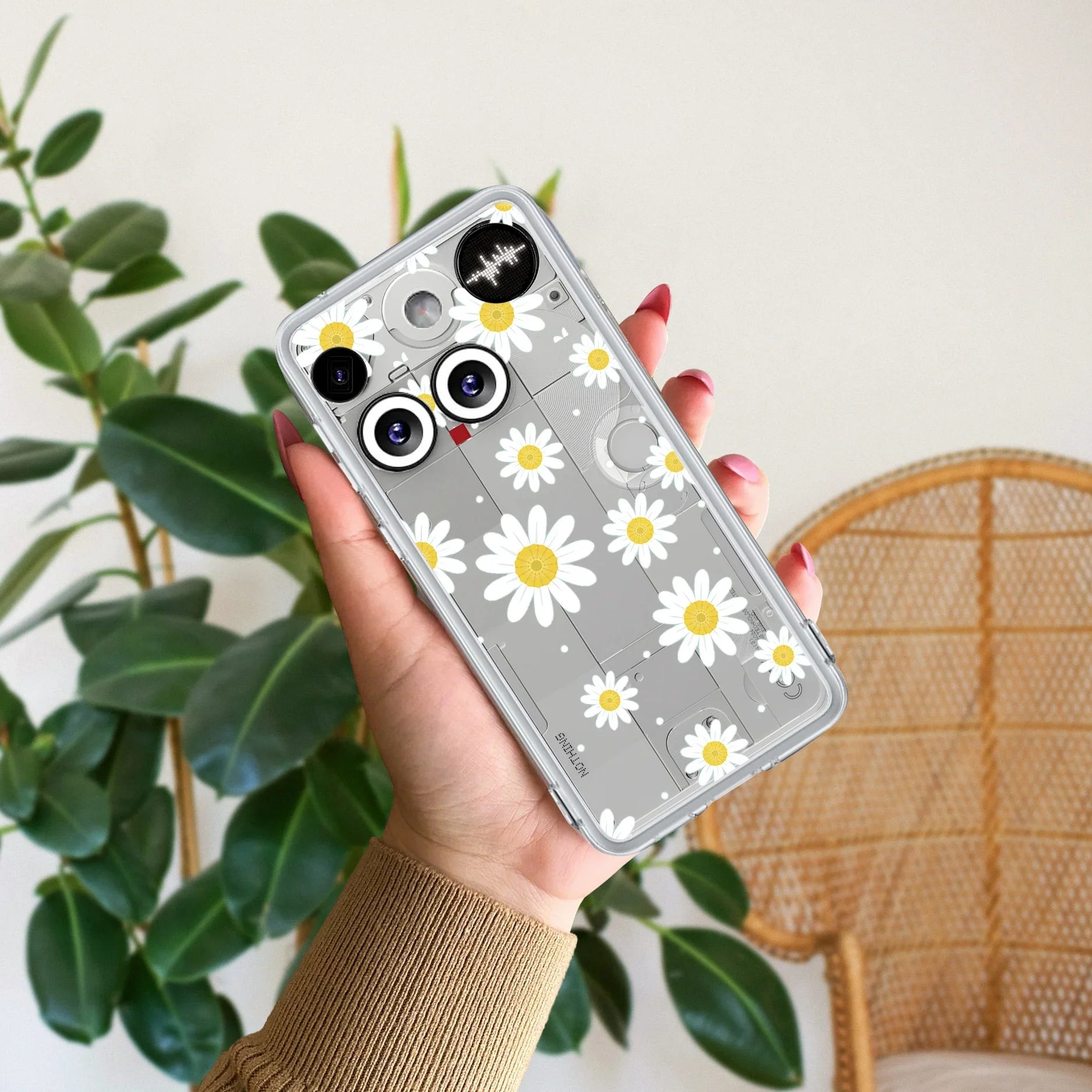 Beautiful Daisy Floral Transparent Silicon Case For Nothing - ShopOnCliQ