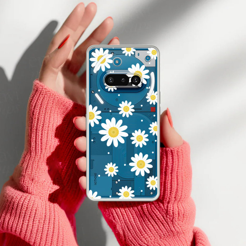 Beautiful Daisy Floral Anti Yellow Case For Nothing Phone 3A 5G