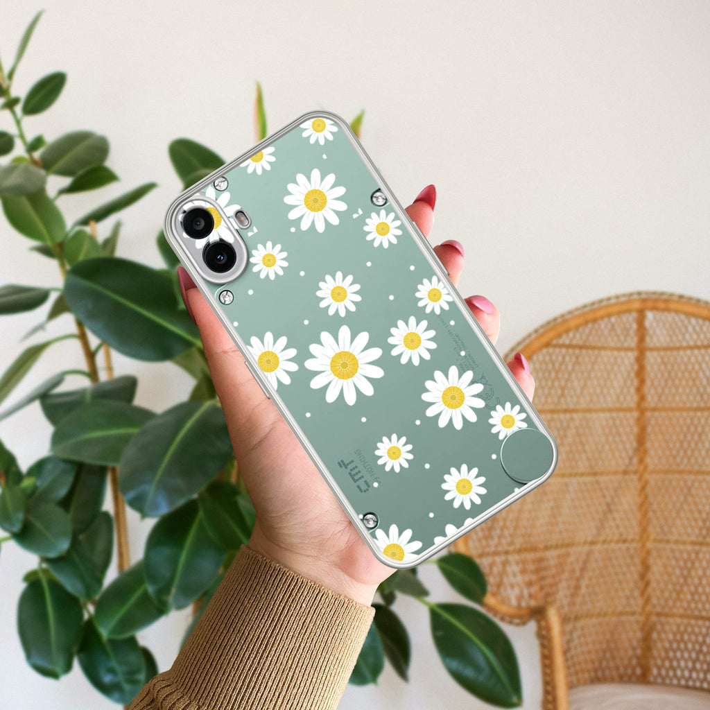 Beautiful Daisy Floral Anti Yellow Case For CMF Nothing Phone 1 5G