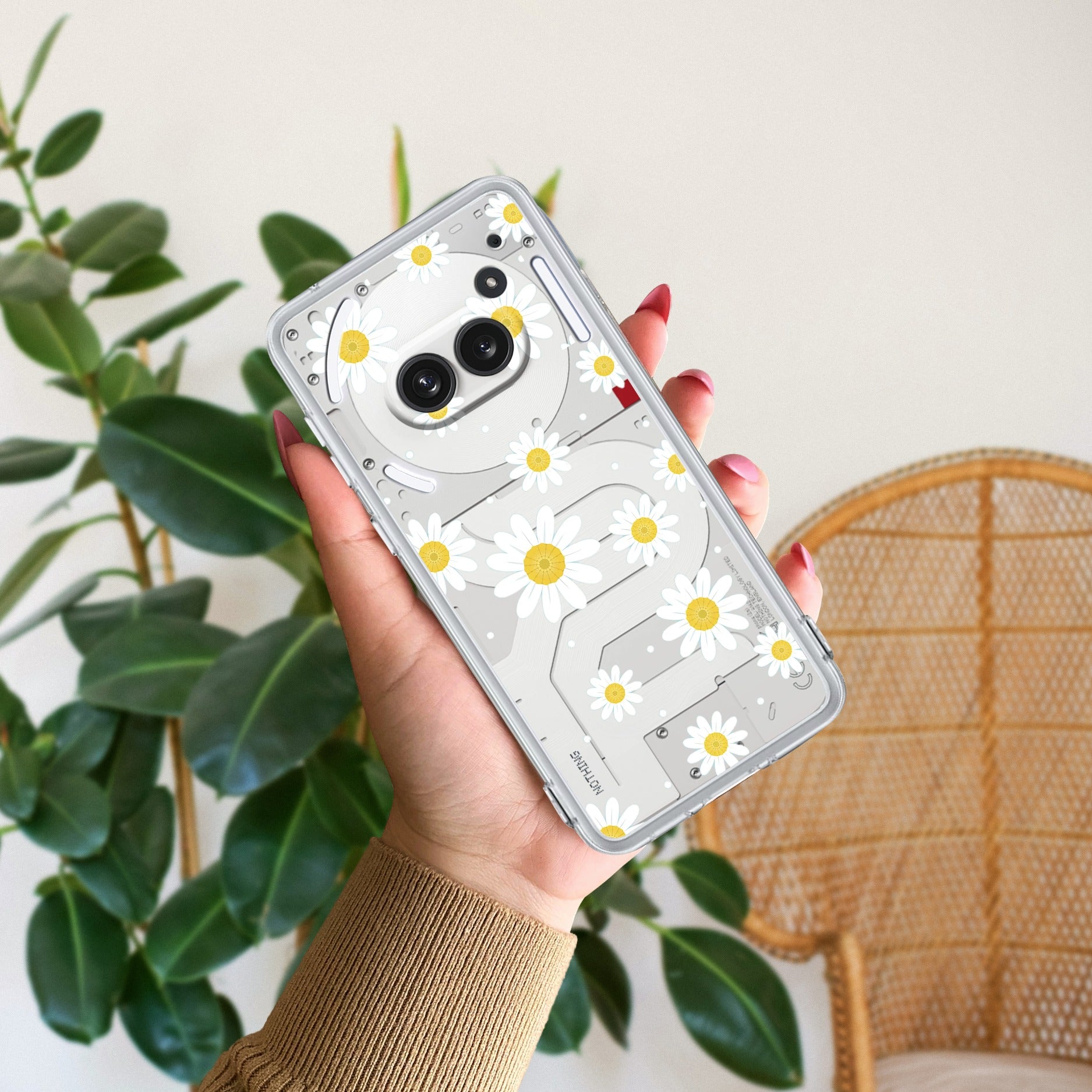 Beautiful Daisy Floral Transparent Silicon Case For Nothing Phone 2a 5G