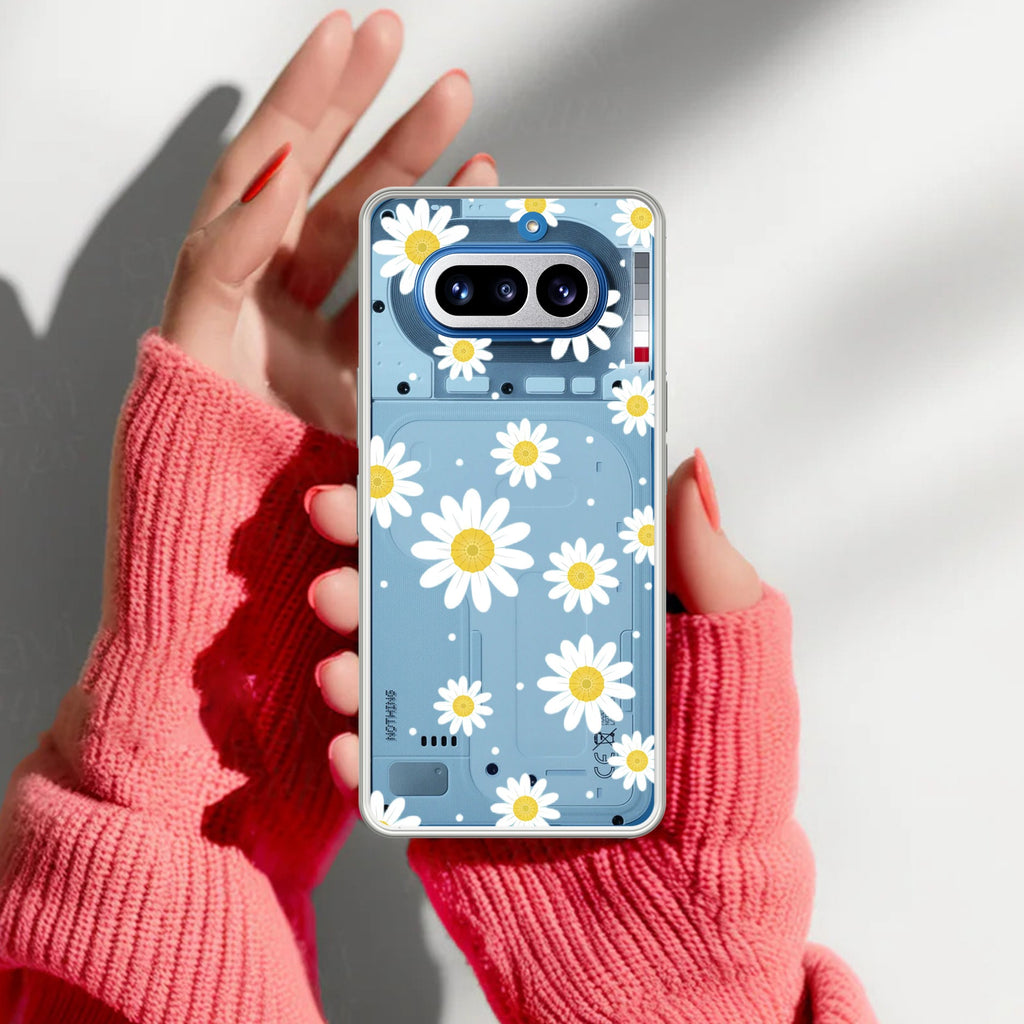 Beautiful Daisy Floral Anti Yellow Case For Nothing Phone 4A 5G