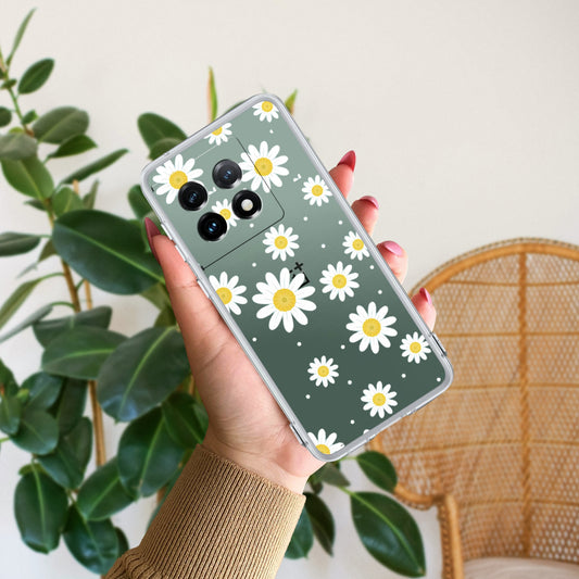 Beautiful Daisy Floral Transparent Silicon Case For OnePlus