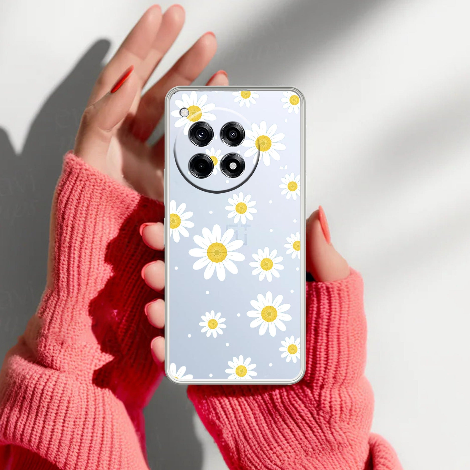 Beautiful Daisy Floral Transparent Silicon Case For OnePlus