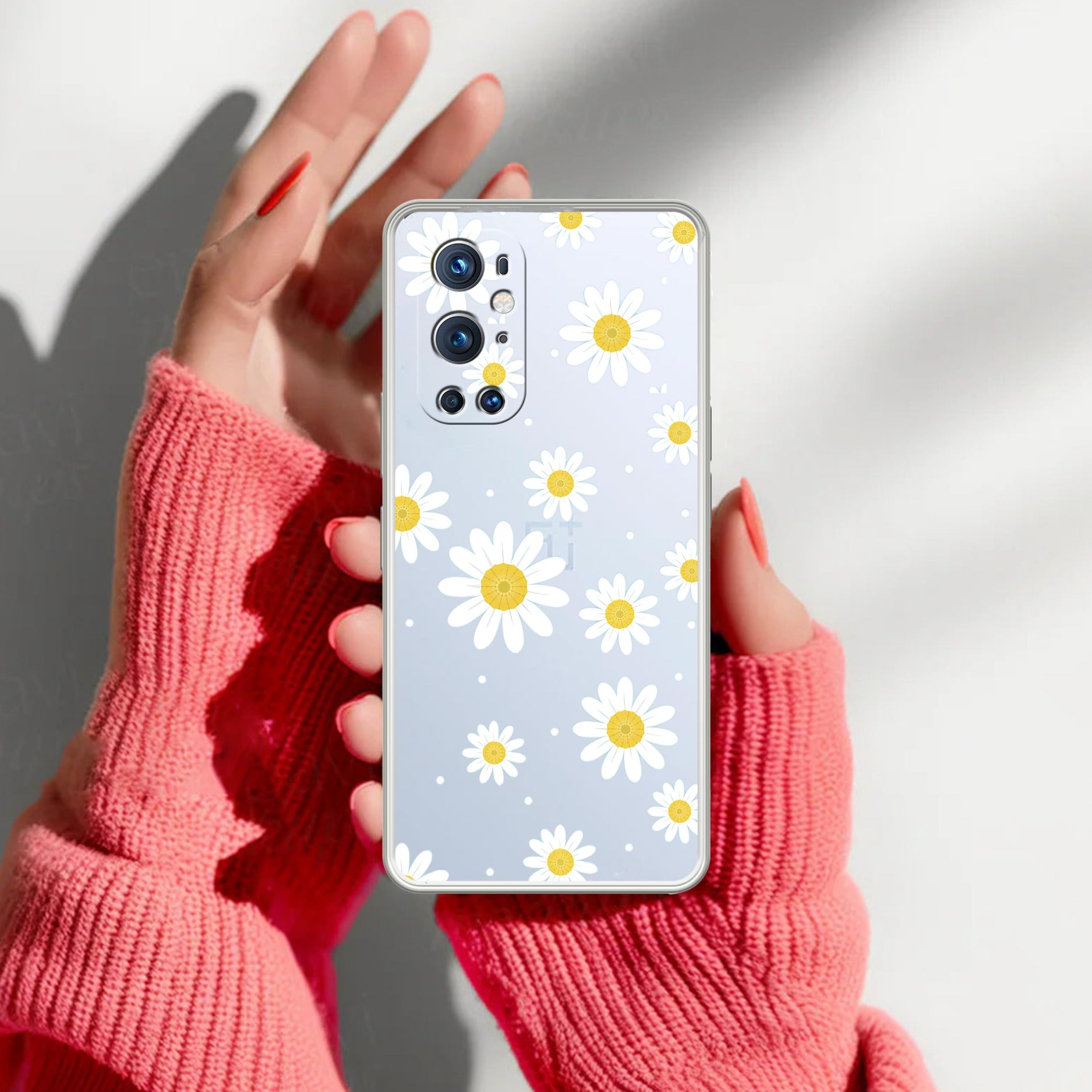 Beautiful Daisy Floral Transparent Silicon Case For OnePlus