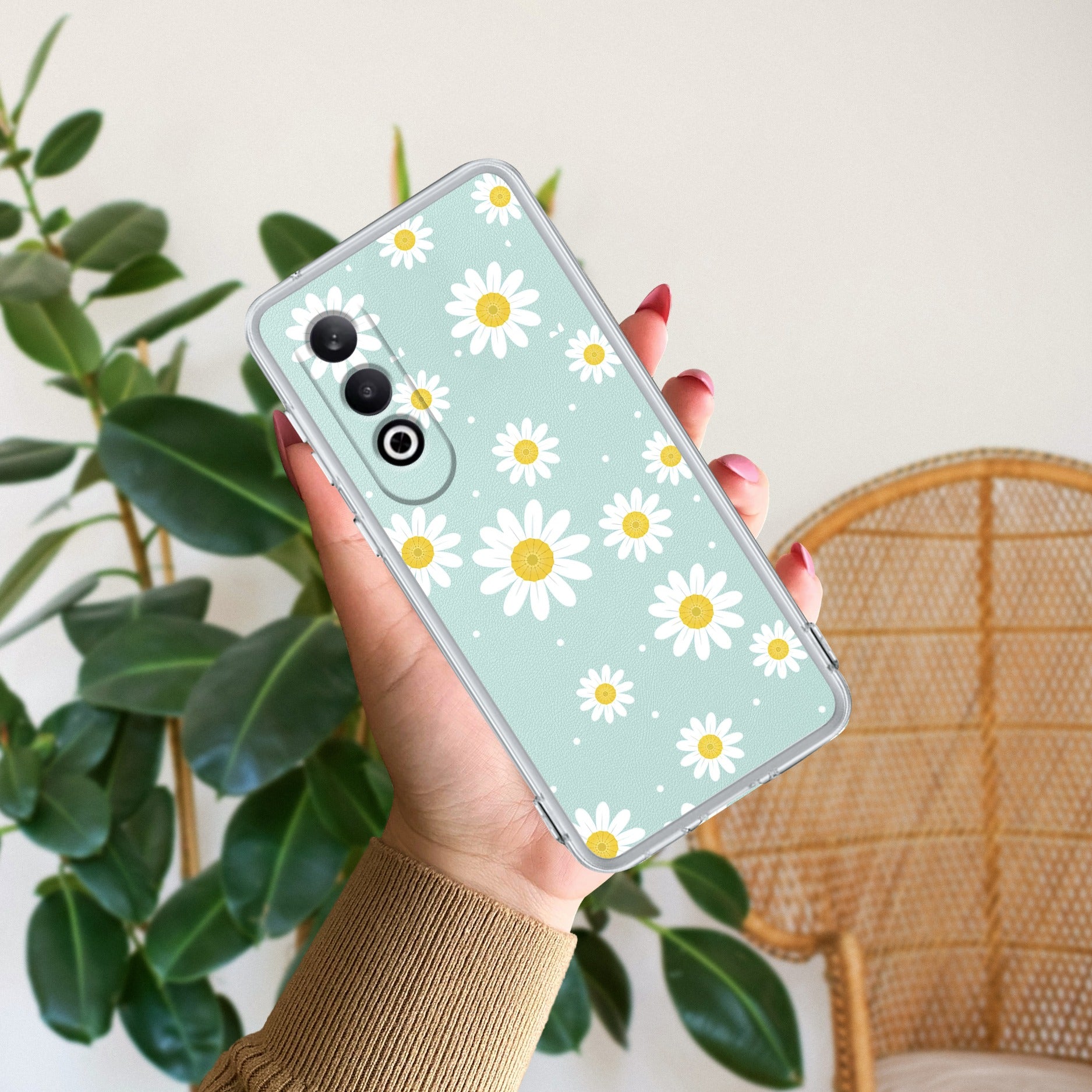 Beautiful Daisy Floral Anti Yellow Case For OnePlus Nord CE 4 5G