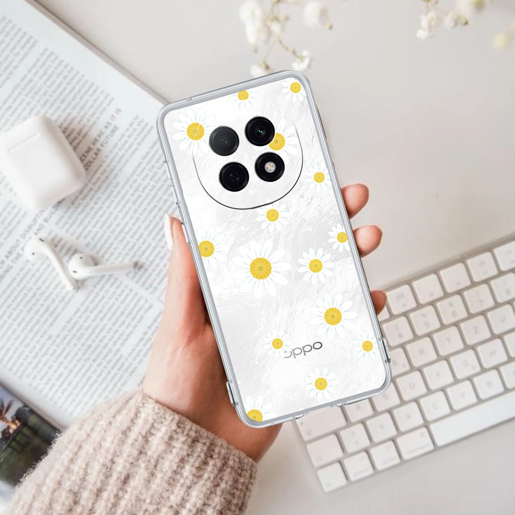Beautiful Daisy Floral Anti Yellow Case For Oppo F29 Pro 5G