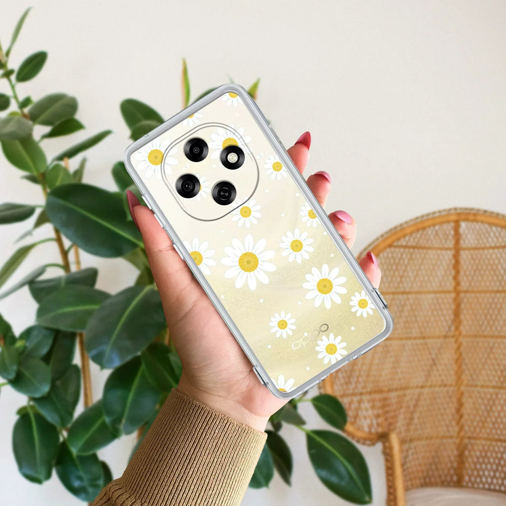 Beautiful Daisy Floral Anti Yellow Case For Oppo F31 Pro 5G