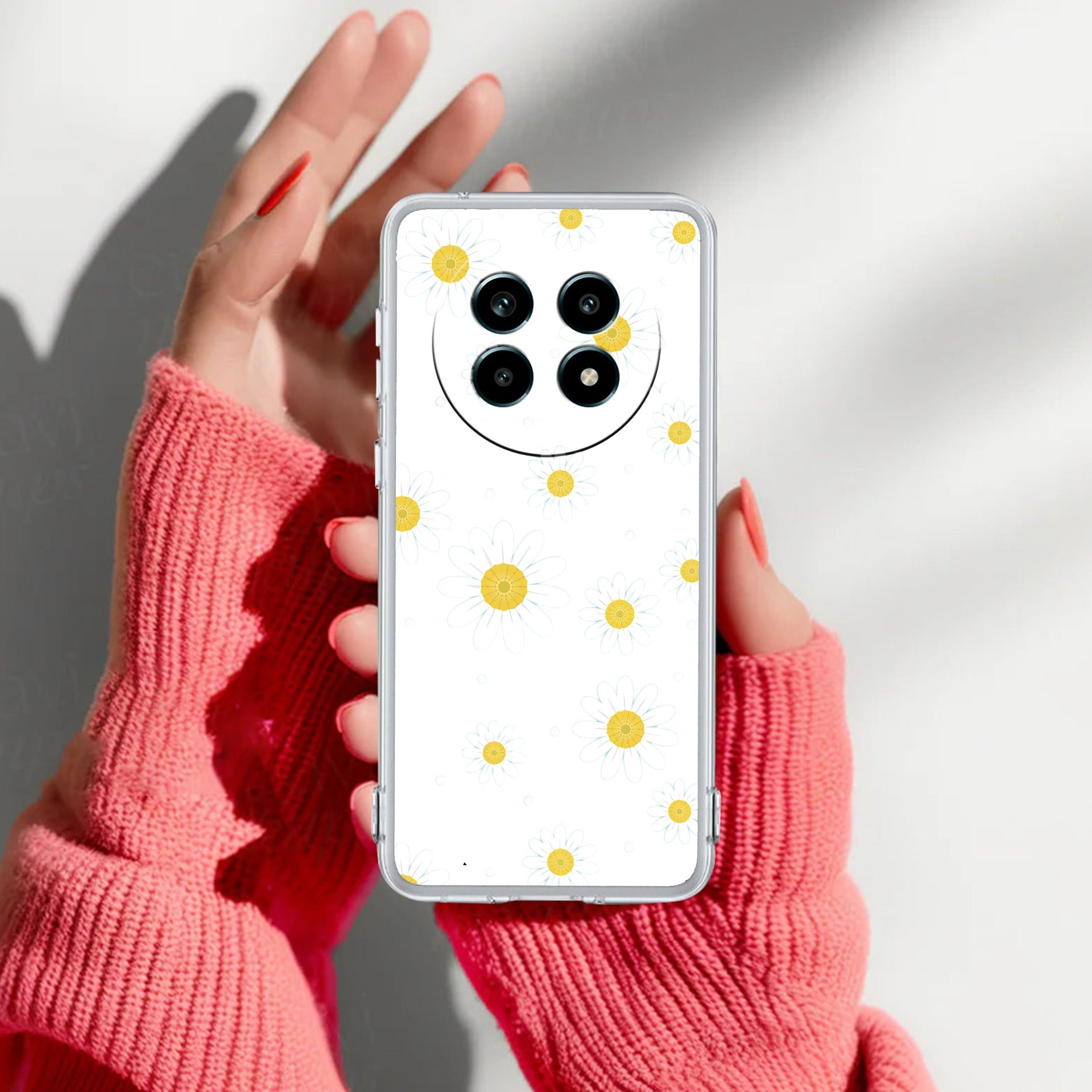 Beautiful Daisy Floral Transparent Silicon Case For Realme 14 Pro Lite 5G