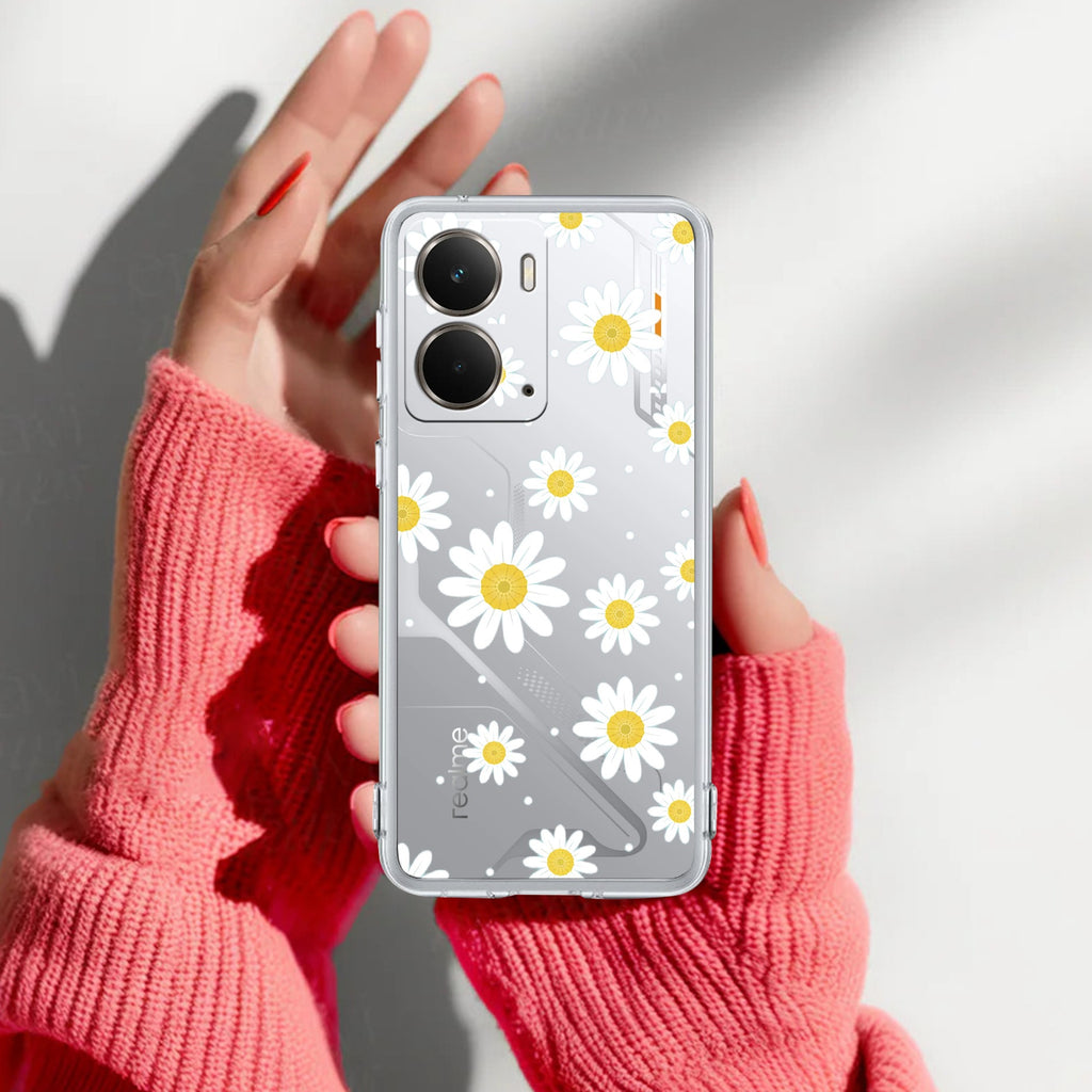 Beautiful Daisy Floral Anti Yelllow Case For Realme P3 5G