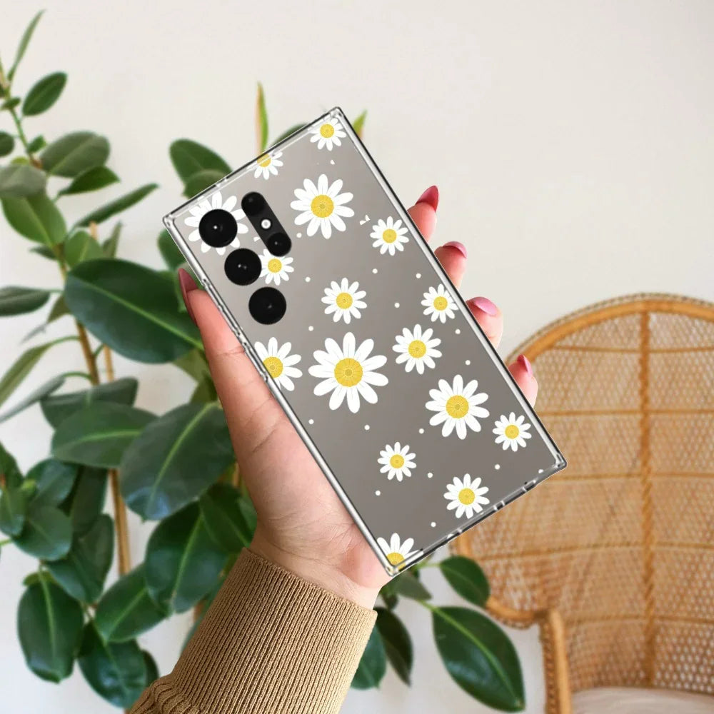 Beautiful Daisy Floral Anti Yellow Case For Samsung Galaxy S26 Ultra 5G