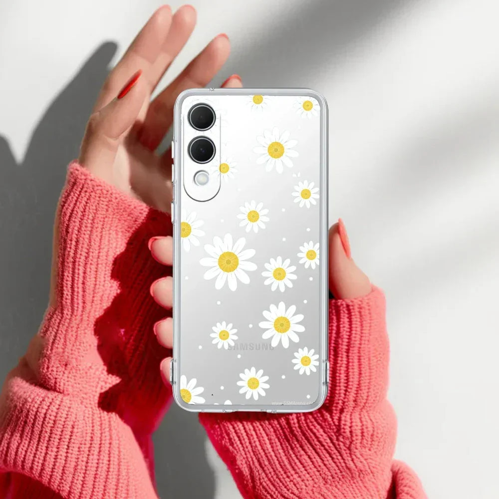 Beautiful Daisy Floral Anti Yellow Case For Samsung Galaxy S25 Edge 5G