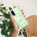 Beautiful Daisy Floral Transparent Silicon Case For Vivo V21e 5G