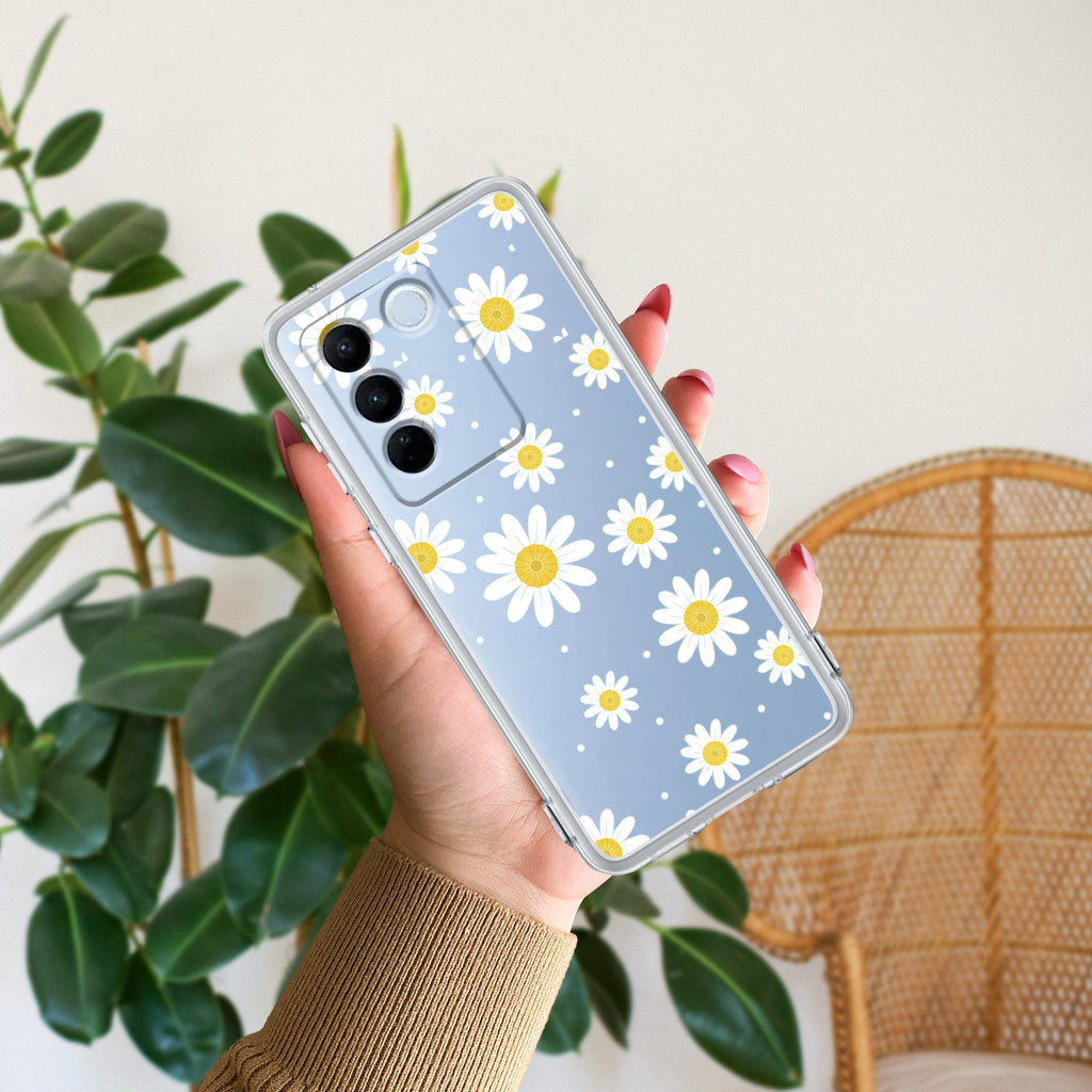 Beautiful Daisy Floral Anti Yellow Case For Vivo V27 Pro 5G