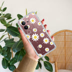 Beautiful Daisy Floral Transparent Silicon Case For Vivo V29 Pro 5G